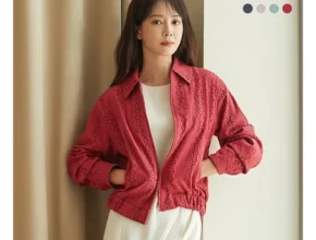 내돈내산 24SS 아일렛 레이스 블루종 자켓 품질 가격 최고 제품